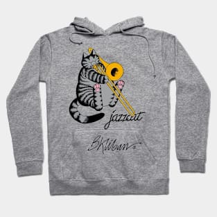 B Kliban Cat - cat plays saxophone Hoodie